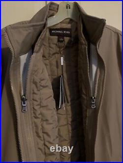 Michael Kors Men's 3-in-1 Tech Track Jacket In Khaki Size Large