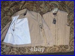 Michael Kors Men's 3-in-1 Tech Track Jacket In Khaki Size Large