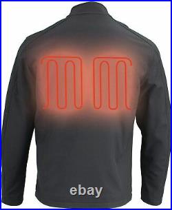 Milwaukee Leather MPM1762 Men's Black Heated Soft Shell Jacket & Battery Pack 4X