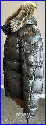 Moncler Hubert Down Jacket/Coat Khaki Green Size 1 Small Excellent Condition