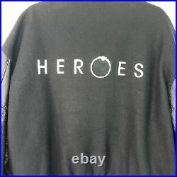 NBC Heroes Mens Varsity Jacket Black Size XL Wool Leather TV Show Excelled USA