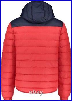 NEW Lacoste Sport Hooded Water Resistant Quilted Jacket SZ 56 L XL Red Blue $225