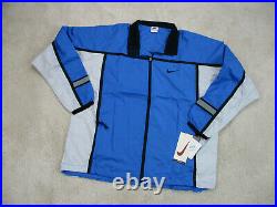 NEW Nike Jacket Adult Extra Large Blue Swoosh Vintage Windbreaker Coat Men 90s