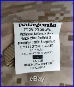 NEW Patagonia AOR1 Level 5 L5 PCU Soft Shell Navy Seal Jacket Men's LARGE