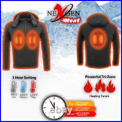 NEXGEN HEAT Men's Soft Shell Heated Jacket With Detachable Hood MPM1767