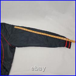 NIKE Adult XL Jacket BLACK Satin Red Piping Vintage Blue Tag 56323 Zip SnapFLAW