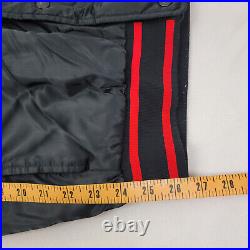 NIKE Adult XL Jacket BLACK Satin Red Piping Vintage Blue Tag 56323 Zip SnapFLAW