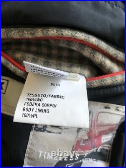 NWOT KIRED KITON Beto Bomber Wool JACKET Gray/ Tan Padded Made in Italy Sz 50