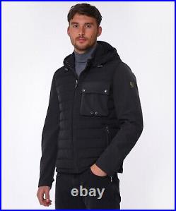 NWT Belstaff Wing Hybrid Black Soft Shell Quilted Down Zip Jacket 48 38 $395