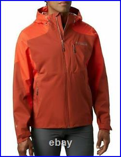 NWT COLUMBIA SzMD TITAN PASS OMNI-TECH SHELL WATERPROOF PACKABLE JACKET RED $220