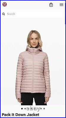 NWT Lululemon Pack It Down Jacket Pink Taupe-Size 6