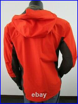 NWT Mens M Mountain Hardwear Nevache Hooded Softshell DWR Shell Jacket Orange