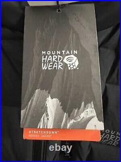 NWT Mountain Hardware Men's Stretchdown Hoody Size XL Black 700 Fill Down