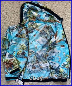 NWT POLO Ralph Lauren Hawaiian Landscape Hoodie Print Windbreaker Jacket SML XL