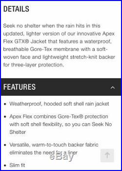 NWT The North Face Men's Apex Flex GTX Jacket Gore-Tex Medium Garden Green