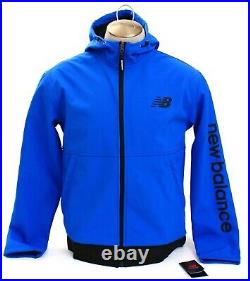 New Balance Blue Soft Shell Zip Front Signature Hooded Jacket Men's NWT