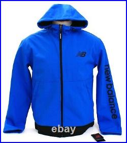 New Balance Blue Soft Shell Zip Front Signature Hooded Jacket Men's NWT