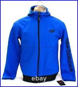 New Balance Blue Soft Shell Zip Front Signature Hooded Jacket Men's NWT