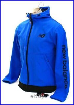 New Balance Blue Soft Shell Zip Front Signature Hooded Jacket Men's NWT