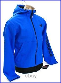 New Balance Blue Soft Shell Zip Front Signature Hooded Jacket Men's NWT