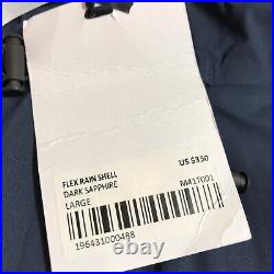 New Brady Jacket Mens Large Flex Rain Shell Windbreaker Full ZIp Blue Casual