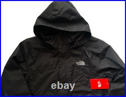 New The North Face Mens Black Hooded Wind Rain Jacket L
