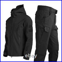 New Winter and Autumn Sportswear Suit Men's Army Soft Shell Fleece Jacket Hood