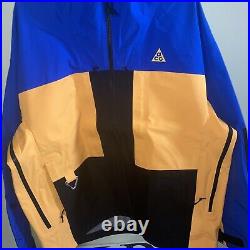 Nike ACG GORE-TEX Misery Ridge Blue Yellow Waterproof Jacket CV0634 405 Size L