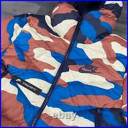 Nike Men's Down Fill Hooded Windrunner Camo Puffer Jacket Size Small Bv4763-744