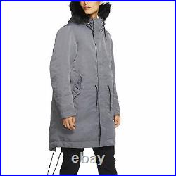 Nike Men's Sportswear Down Fill Parka Hooded Jacket Bv4751-021 Size Small Gray