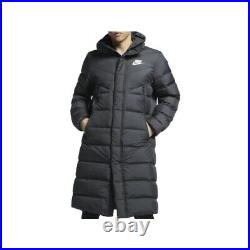 Nike Premium Mens Down Fill Long Puffer Parka Jacket Coat Black CU0280-010 Large