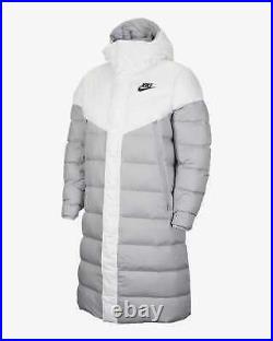 Nike Sportswear Down-Fill Long Mens Windrunner Shield Parka Puffer Jacket Grey