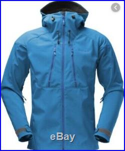 Norrona Trollveggen Flex3 Jacket 3-layer Soft Shell Mens Small Waterfall Blue
