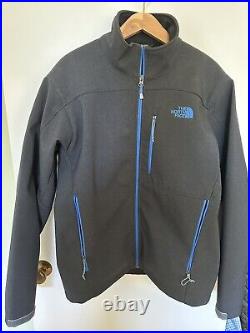 North Face Hommes Mens Size M Dark Charcoal Gray Full zip Softshell Jacket