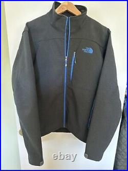 North Face Hommes Mens Size M Dark Charcoal Gray Full zip Softshell Jacket