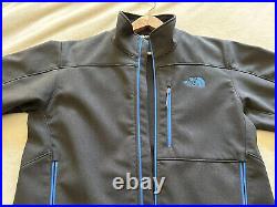 North Face Hommes Mens Size M Dark Charcoal Gray Full zip Softshell Jacket