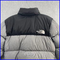North Face Puffer Jacket 700 Mens Medium Gray Black Full Zip Goose Outdoor Adult