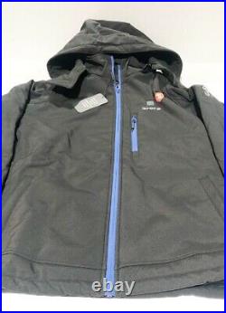 ORORO Men's Soft Shell Heated Jacket with Detachable Hood Black Size Medium