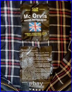 ORVIS JACKET WAX FIELD COAT Mens L BEAUFORT NAVY BLUE Made in UK