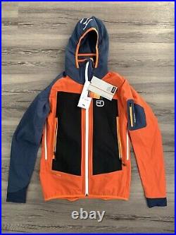 Ortovox Mens Col Becchei Jacket, Medium, Desert Orange Merino Inside, 2021