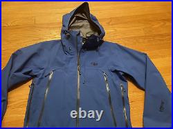 Outdoor Research Mid Weight Waterproof Ski Shell Jacket Blue Men's Small