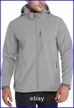 Outdoor Ventures Men's Lightweight Softshell Jacket Fleece Lined Hooded Water Re