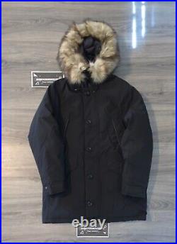 POLO RALPH LAUREN Men's Black Faux Fur-Trimmed Down Parka Jacket NWT $598