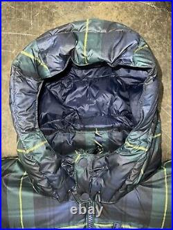 POLO RALPH LAUREN Men's Green Navy Plaid Down Filled Hooded Puffer Jacket XXL