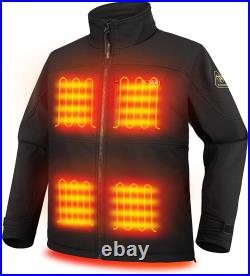 PTAHDUS Men's Heated Jacket Soft Shell, Heated Performance Jacket Soft Shell wit