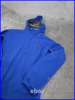 Patagonia Jacket Mens Medium Storm Light H2No Shell Ski Waterproof Blue Hooded