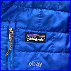 Patagonia Jackets Mens Small Nano Puffer 1/4 Zip Pullover Lightweight Blue