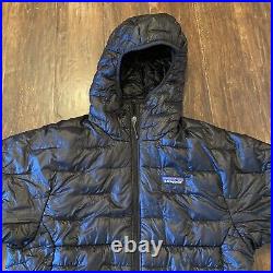 Patagonia Micro Puff Full Zip Ultralight Hoodie Puffer Jacket Black Mens Small