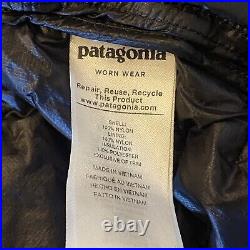 Patagonia Micro Puff Full Zip Ultralight Hoodie Puffer Jacket Black Mens Small