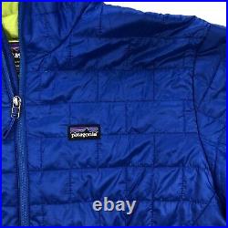 Patagonia Nano Puff Hoody Mens Large Blue Full Zip Quilted Hooded Jacket